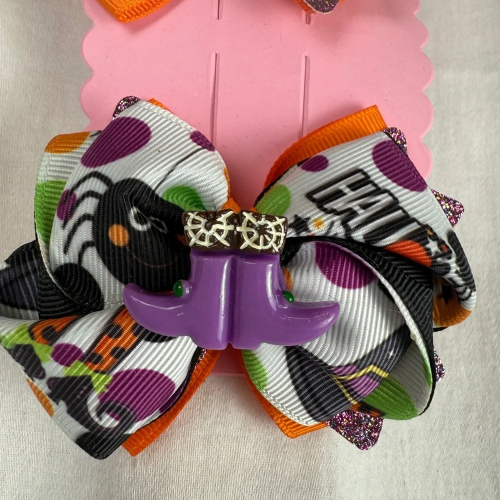 Handmade Colorful Halloween Hair Set Bows for Kids‎